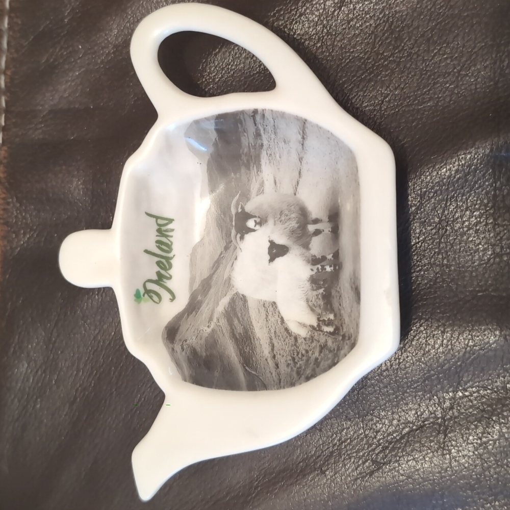 Ireland Sheep Ceramic Teapot Shaped Teabag Dish